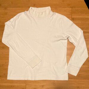 White Lands' End mock turtleneck long sleeve shirt
